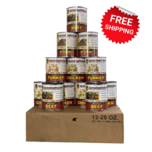 Mixed Meat All Natural 12 Per Box 28oz Jumbo Cans by Survival Cave